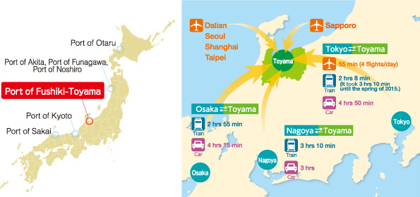 Access Map around the Port of Fushiki-Toyama